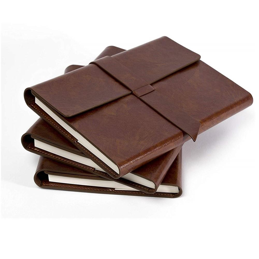 Refillable A5 Brown PU Leather With Strap-5 Refillable A5 Brown PU Leather With Strap-5