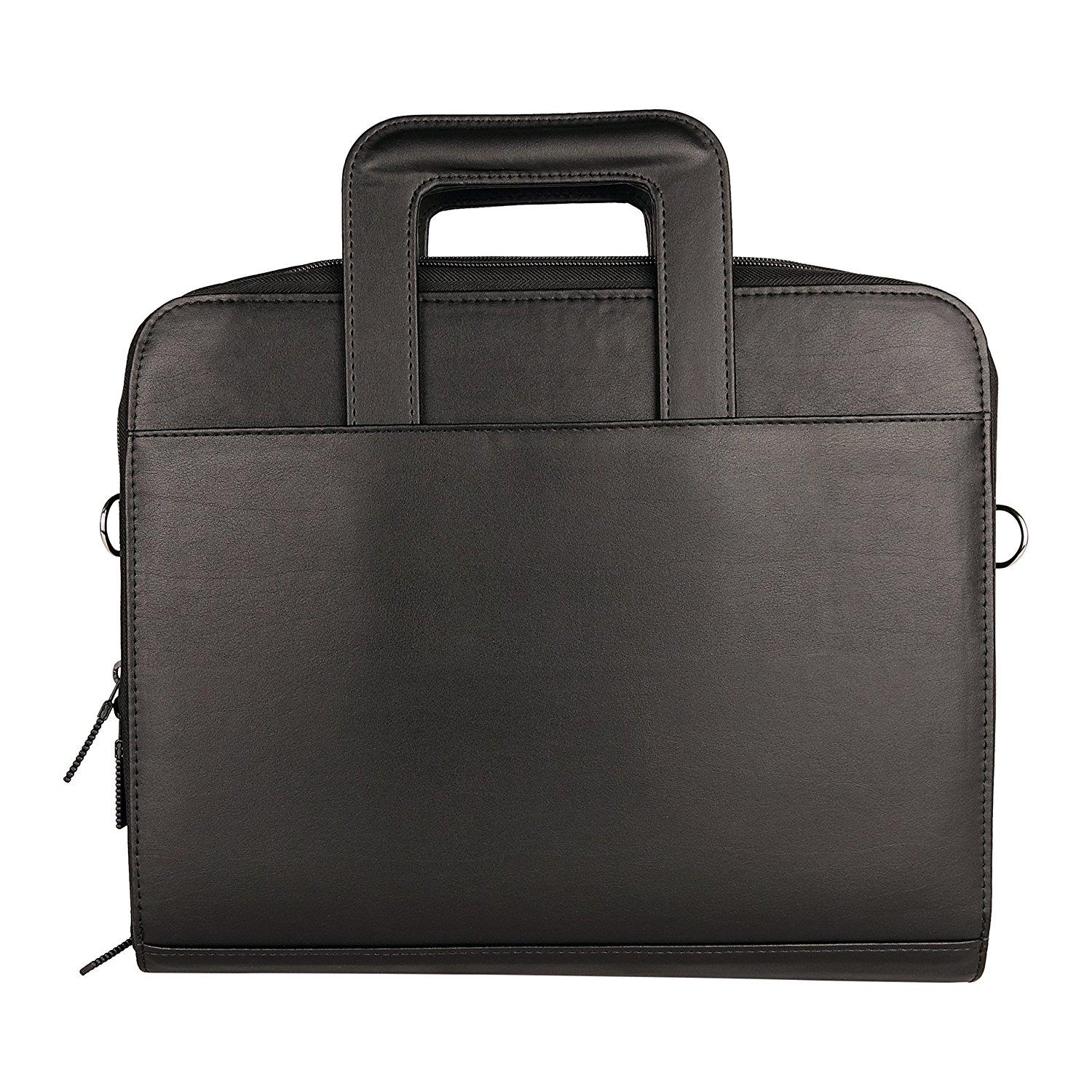 Leather Portfolio Bag With Strap-5