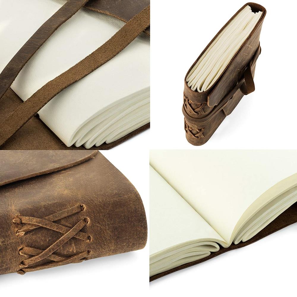 Lærbøker og pennsett-6 Leather Notebook And Pen Set-6