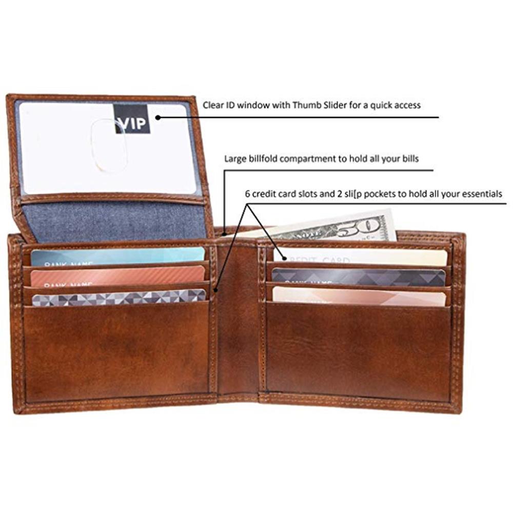 Men's RFID Blocking Bifold Wallet-5