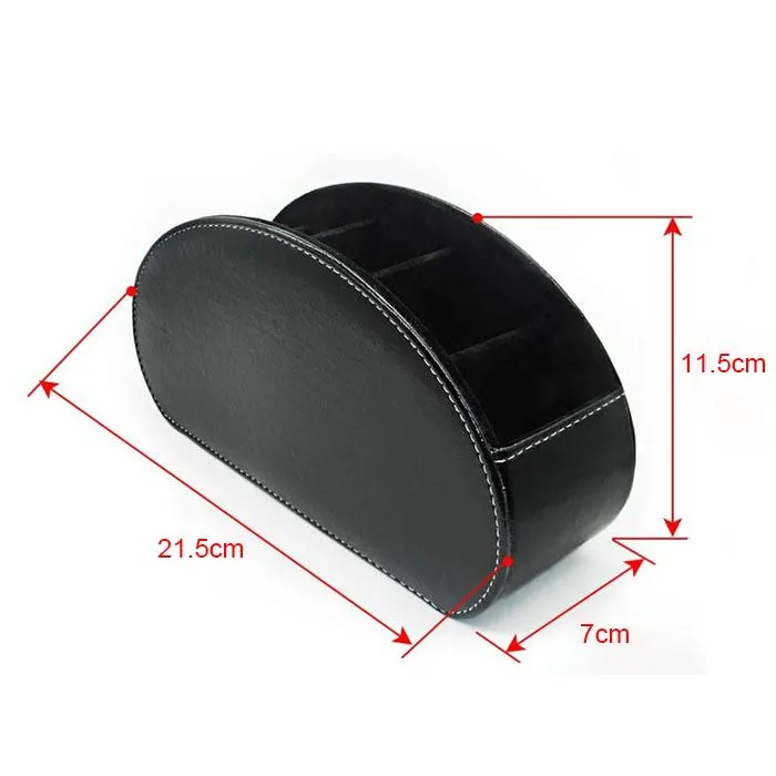 Leather desk organizer for TV remote control