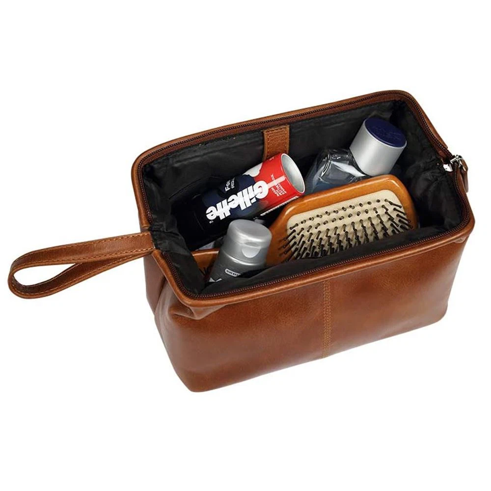 Faux Leather Toiletry Bag