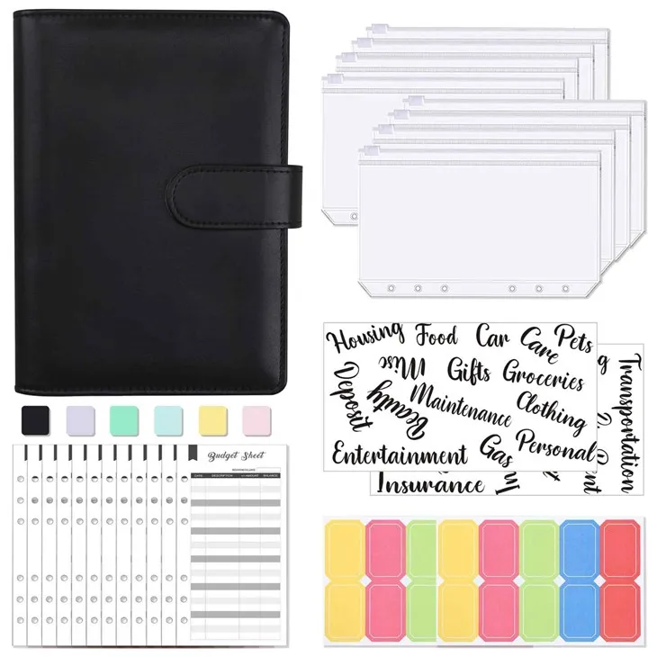 PU Leather Cash Card Loose leaf notebook