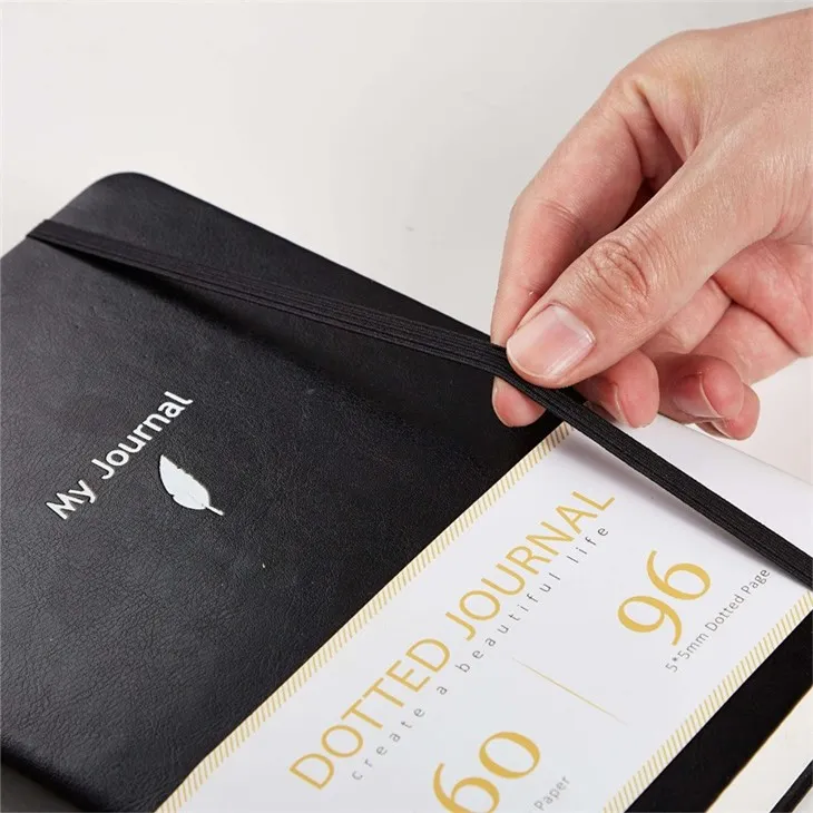 black leather notebook