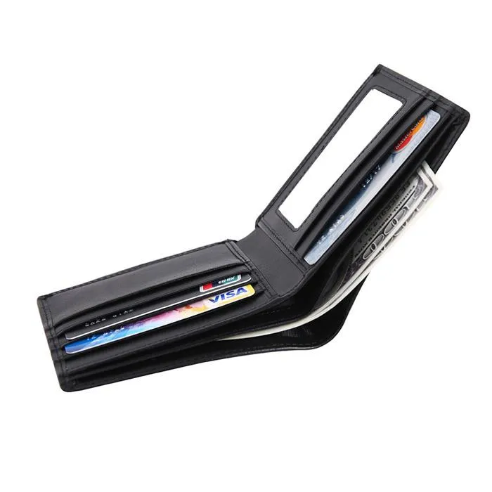 Black Branded Men Wallet Faux Leather