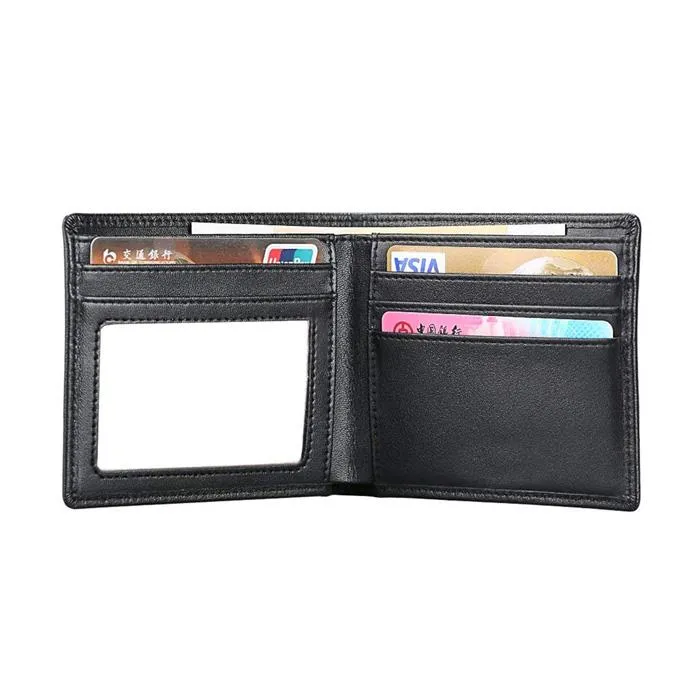 Black Branded Men Wallet Faux Leather