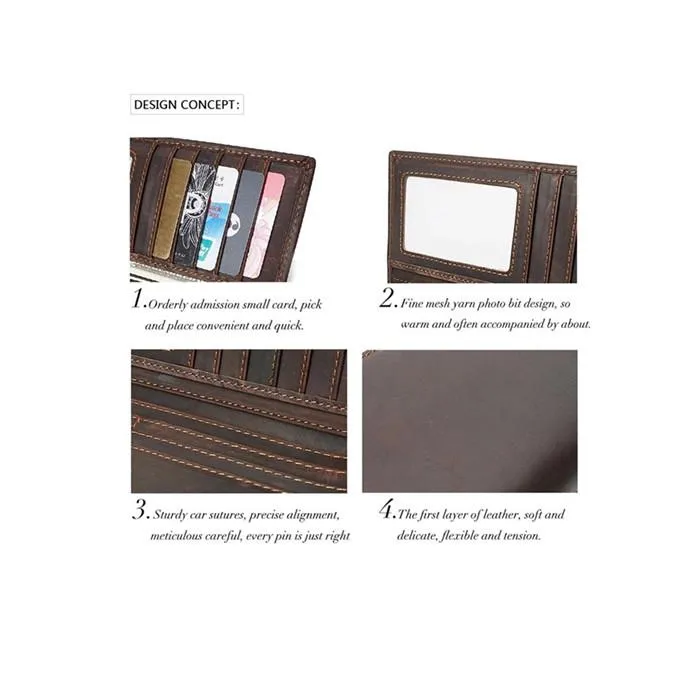 Brown Long Leather Card Holder Wallet Brown Long Leather Card Holder Wallet