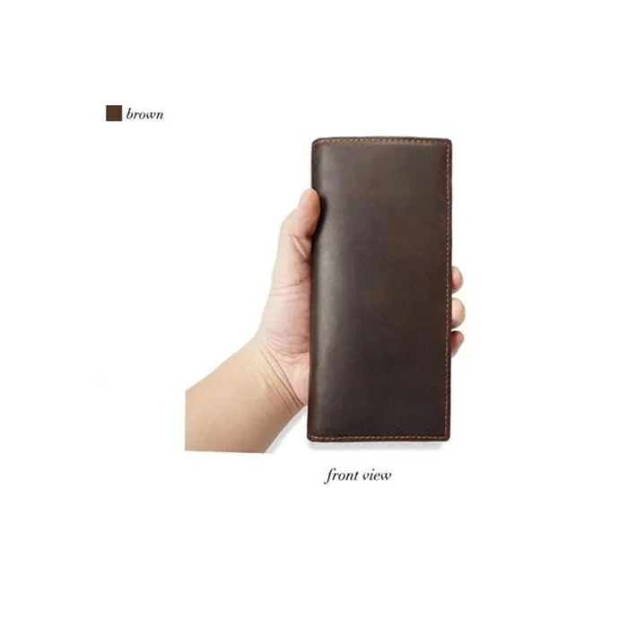 Brown Long Leather Card Holder Wallet Brown Long Leather Card Holder Wallet