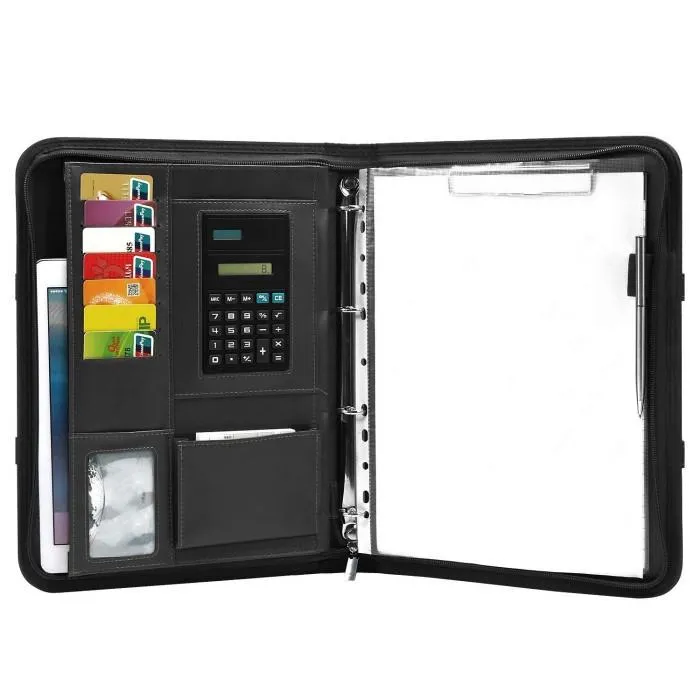 Document Case PU Leather Zip Folder