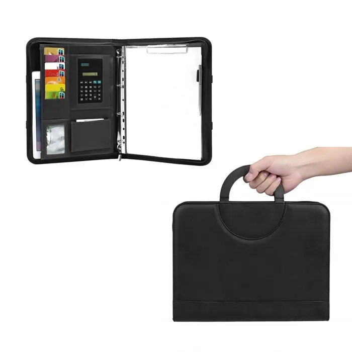 Document Case PU Leather Zip Folder