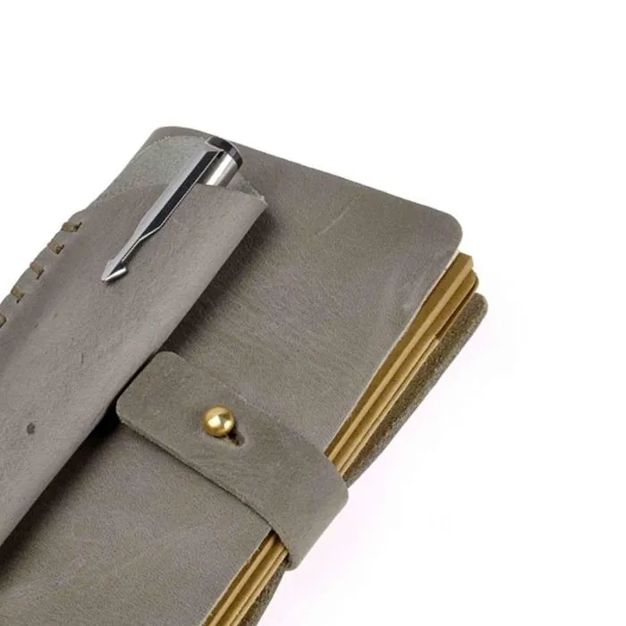 Small Grey Cover Leather Notebook Elastic Small Grey Cover Leather Notebook Elastic