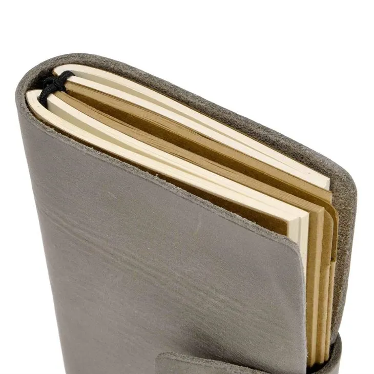 Small Grey Cover Leather Notebook Elastic Small Grey Cover Leather Notebook Elastic