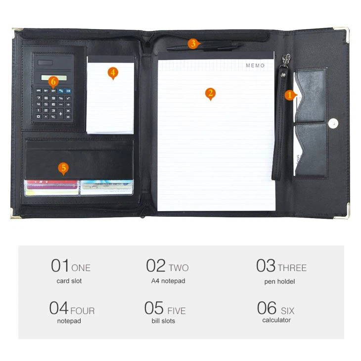 A4 Leather Compendium Folder