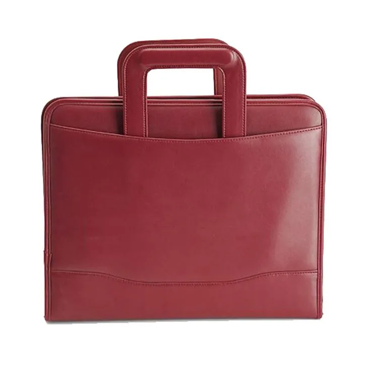 pu leather portfolio with handle