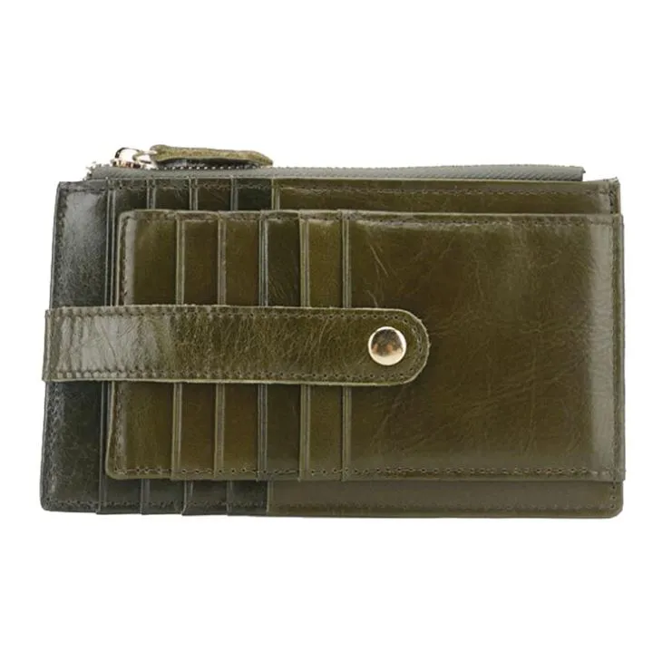 Green Long Leather Card Holder