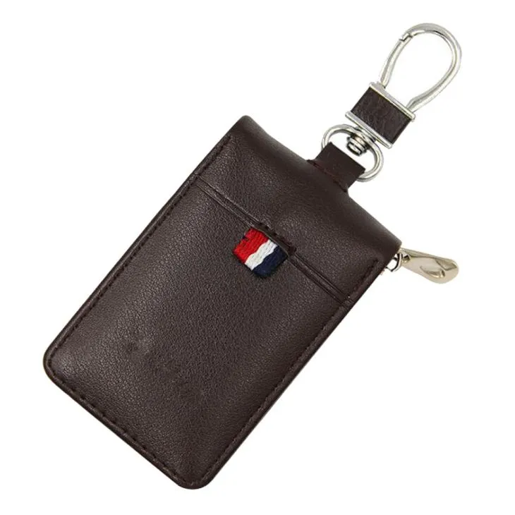 zipper around Leather Car Key Case