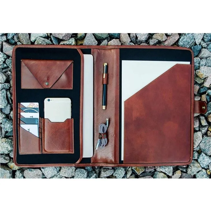 Leather Folder With Pockets