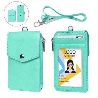 Lær kortholder til lanyard