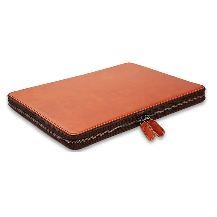 Leather Business Portfolio With Zipper Leather Business Portfolio With Zipper