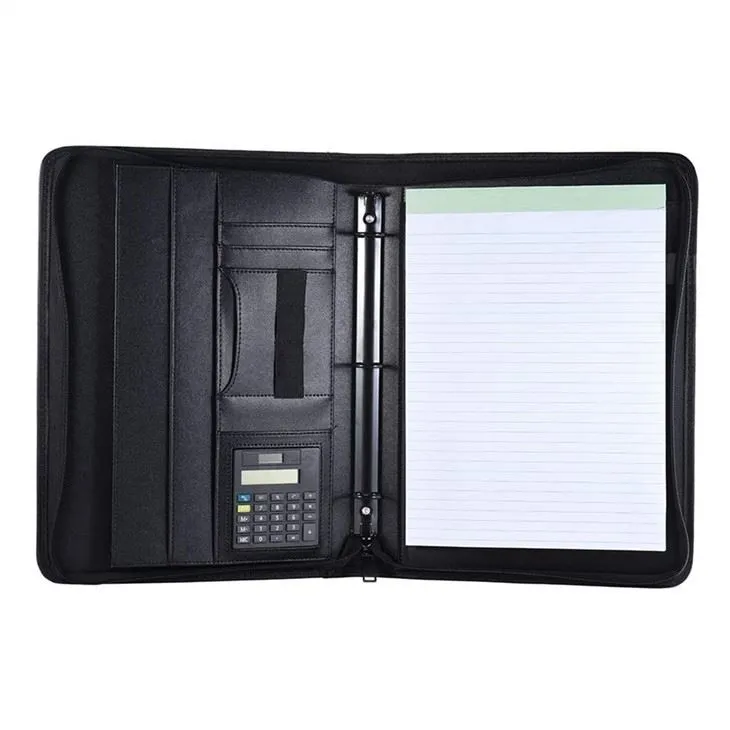 Business Portfolio Leather Ring Binder Folder