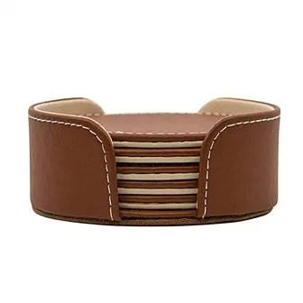 Leather Coasters Set for Drinks