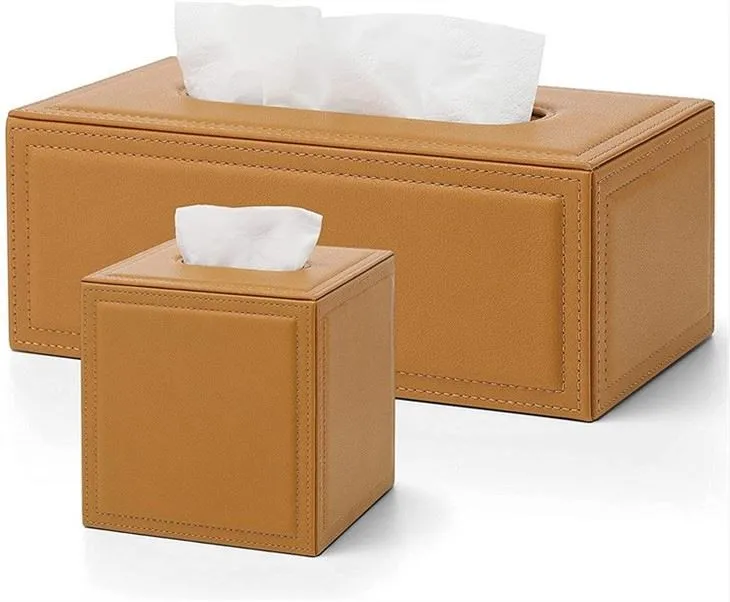 leather tissue box