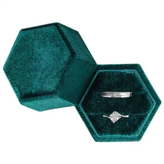 Hexagon Double Slot Ring Box